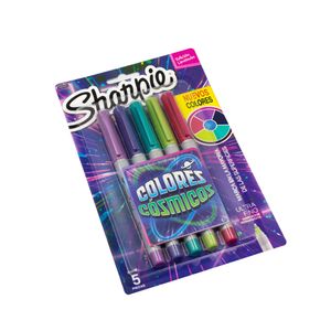 Marcador Sharpie Punta Ultra Fina Colores Cósmicos (Estuche X 5)