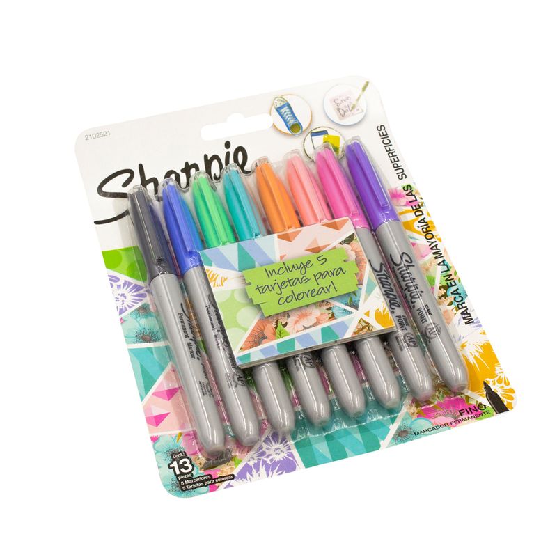 Marcador Punta Fina Pastel Sharpie (Estuche X 8)