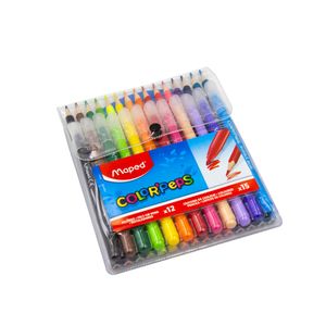 Kit Plumones X12 & Lapices De Colores X15 Peps