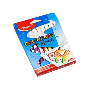 Plumones Delgados Color Peps Brush Punta Pincel (Estuche X 10)