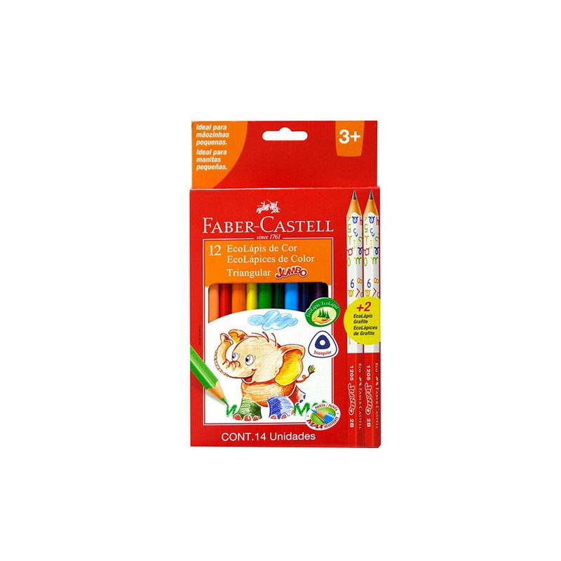 Lapices De Colores Jumbo (Estuche X 12) + 2 Lapiz_19263