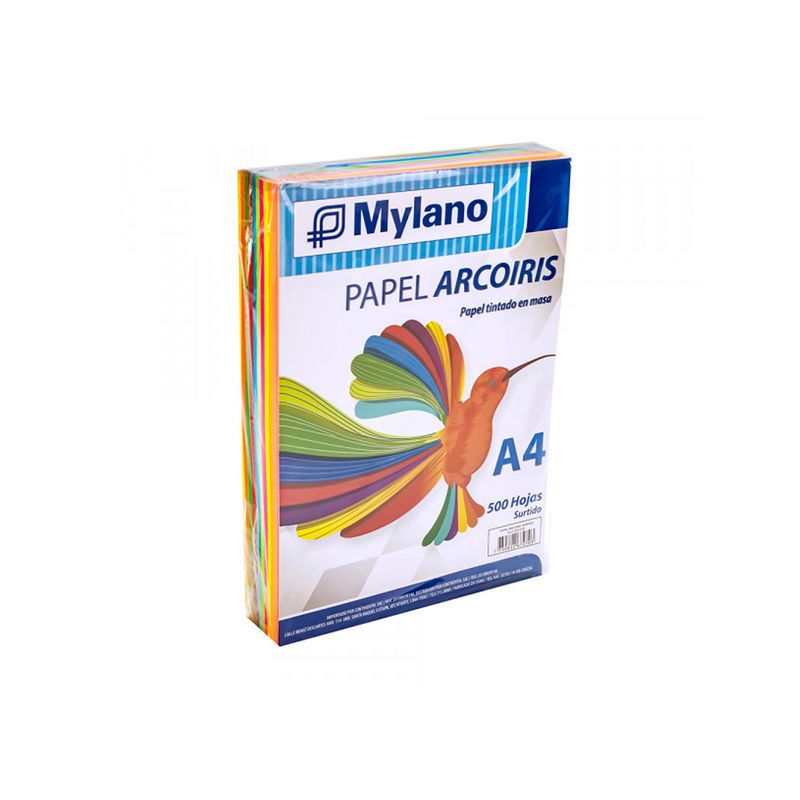Papel Arco Iris A4 70gr. (Paquete X 500)  Surtido Atlas