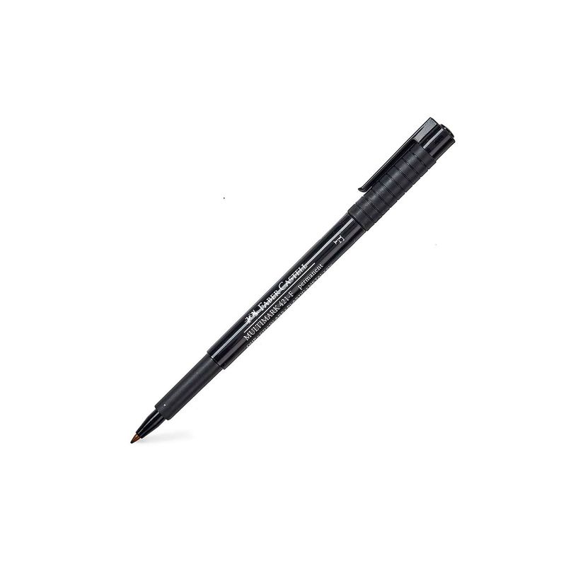 Plumón Permanente Delgado 421-F Negro  Faber-Castell