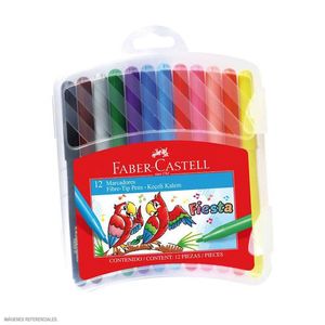 Plumones Delgados Fiesta 45 (Estuche Rígido X 12)
