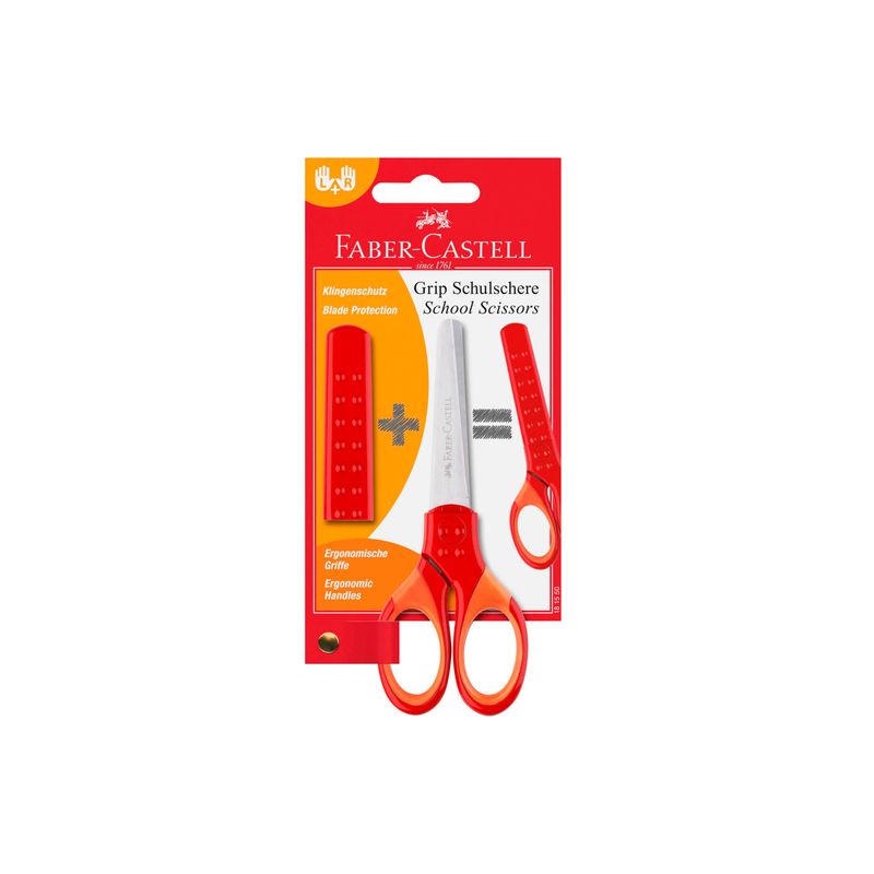 Tijera Escolar 5" Roja Faber Castell | Dos x Tres