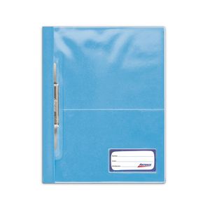 Folder A4 Tapa Transparente Con Fastener Celeste