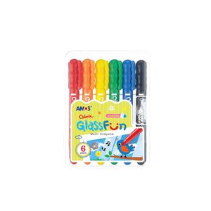 Crayones Lavables Glass Fun (Estuche X 06)