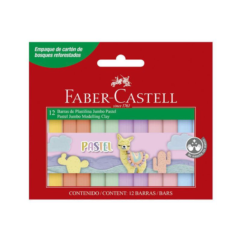 Plastilina Jumbo Pastel: Set de 12 colores suaves