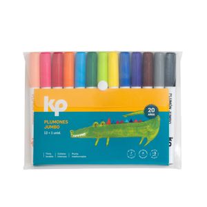 Plumones Jumbo Punta Redonda (Estuche 12 + 1)