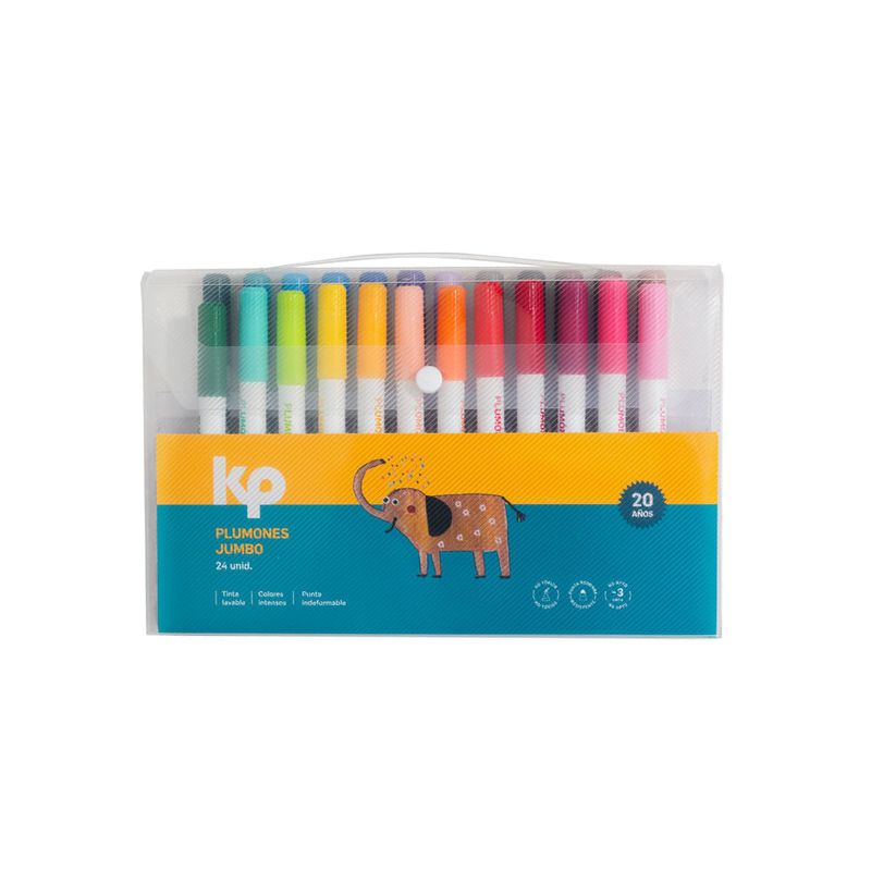 Plumon Jumbo Punta Redonda (Estuche X 24) | Dos x Tres