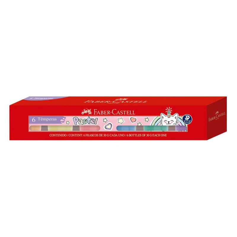 Témpera 30ml. Pastel Faber-Castell 6 colores | Dos x Tres