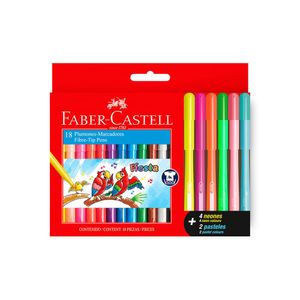 Plumones Delgados Fiesta 45 (Estuche X 18)