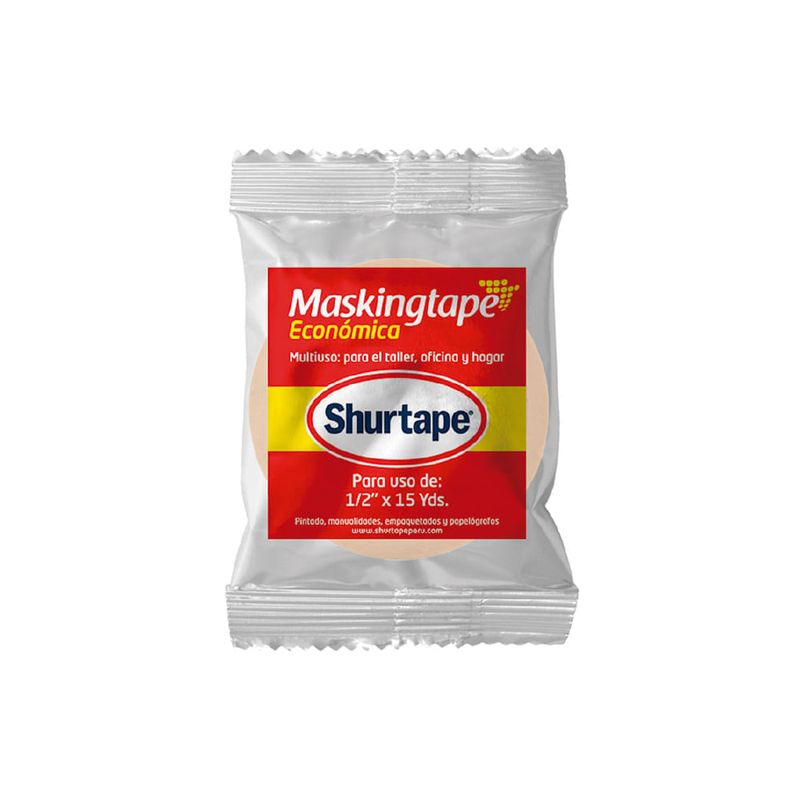 Cinta Masking Tape Económica 1/2 Pulg. x 15 Yardas