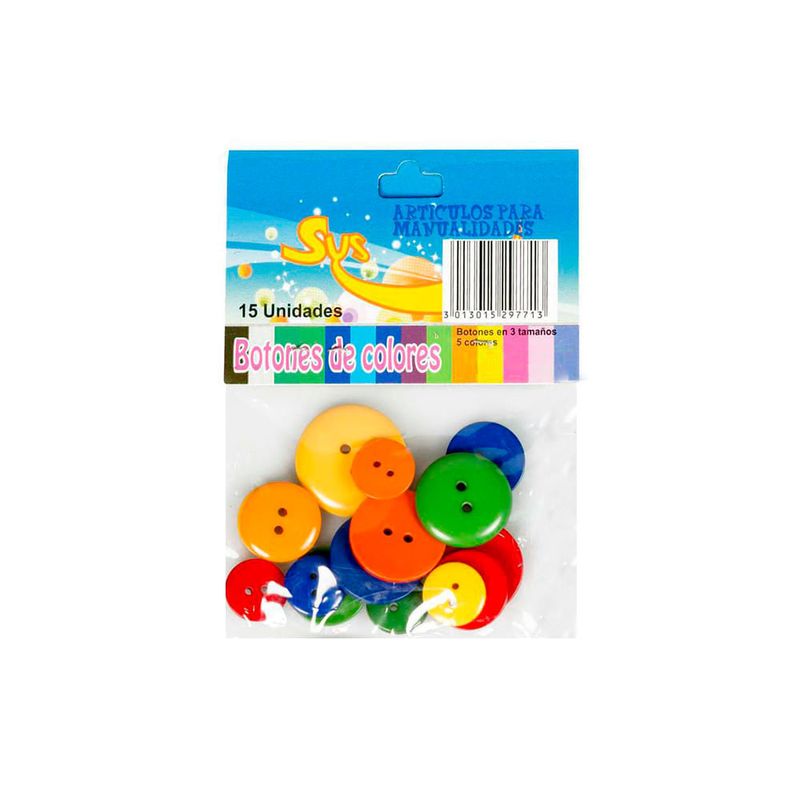Botones Tamaños Varios (Paquete X 15)