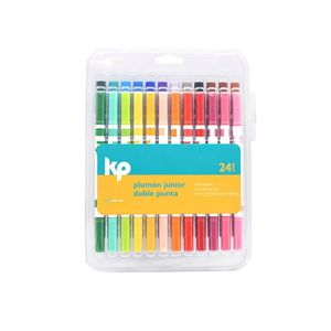 Plumón Junior Punta Doble (Estuche X 24)