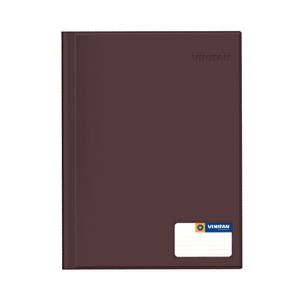 Folder A4 Doble Tapa Dura Con Gusanillo Marron