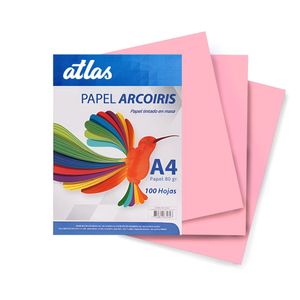 Papel Arco Iris A4 80gr. Paquete X 100 Hojas Rosado