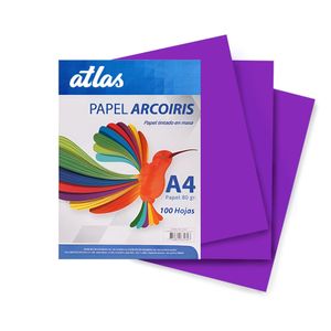 Papel Arco Iris A4 80gr. Paquete X 100 Hojas Morado