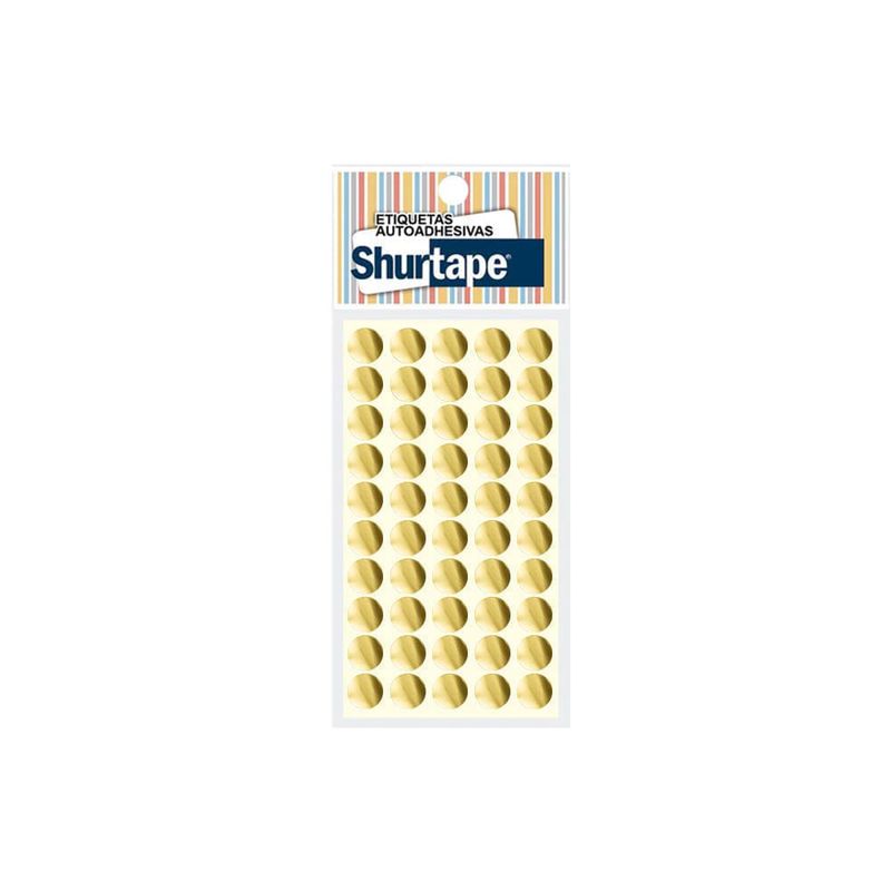 Stickers Circulares Metálicos Dorados 13mm (Paquete 500)