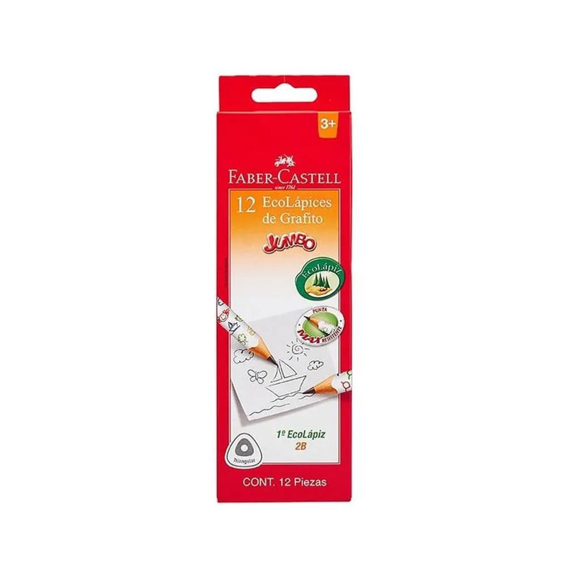 Lápiz Grafito 2B Jumbo Triangular Faber-Castell