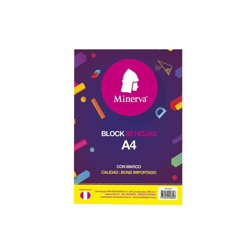 Block Cuadrimax A4 cuadriculado x80 hojas - Sin Marca