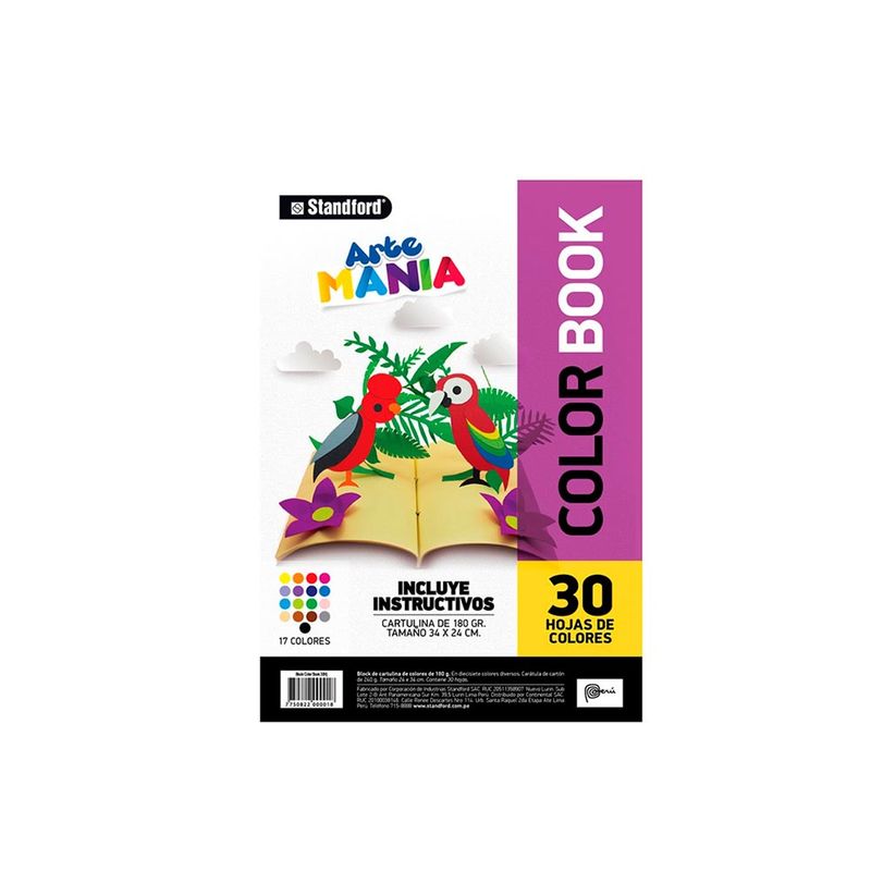 Block de Cartulina Multicolor 150g 25 Hojas - Standford