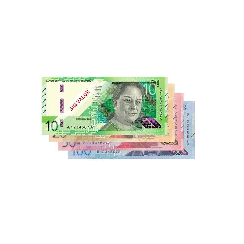 Lámina billetes y monedas juguete - Sin Marca