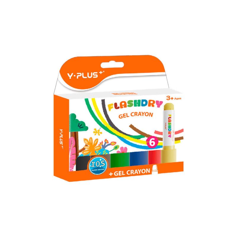 Crayones Gel FlashDry Estuche X 6 - Y-Plus