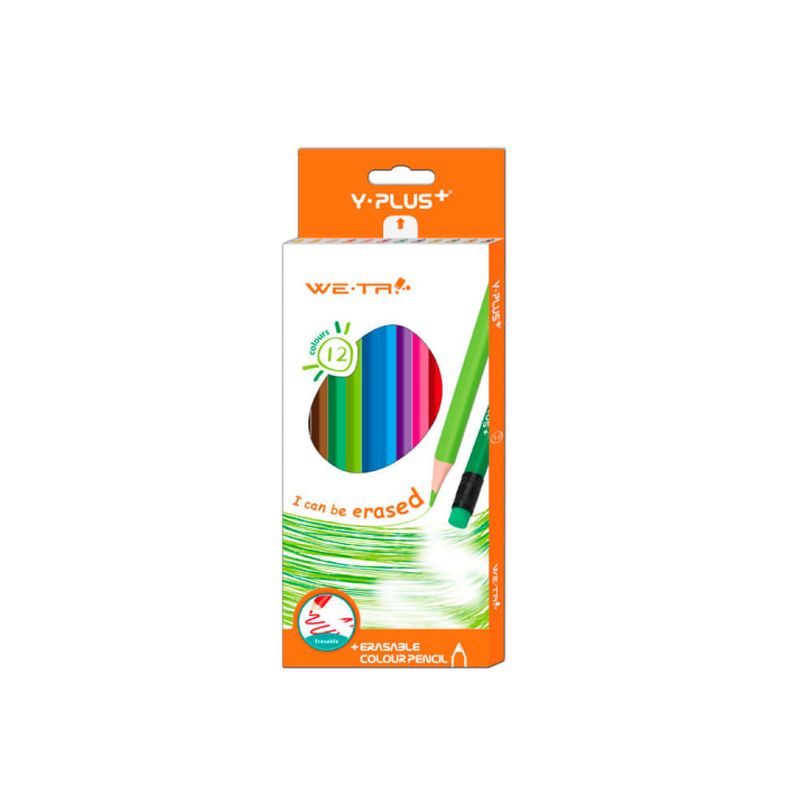 Lápices de Colores Borrables Estuche X 12 - Y-Plus