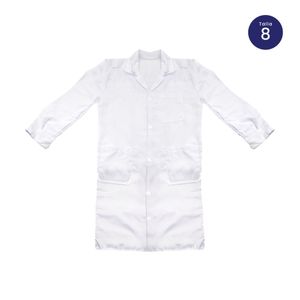 Mandil Blanco Manga Larga Talla 8