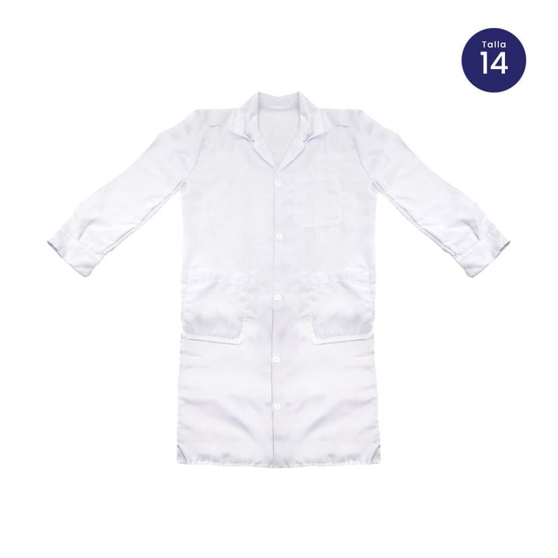 Mandil Blanco Manga Larga Talla 14  | Dos x Tres
