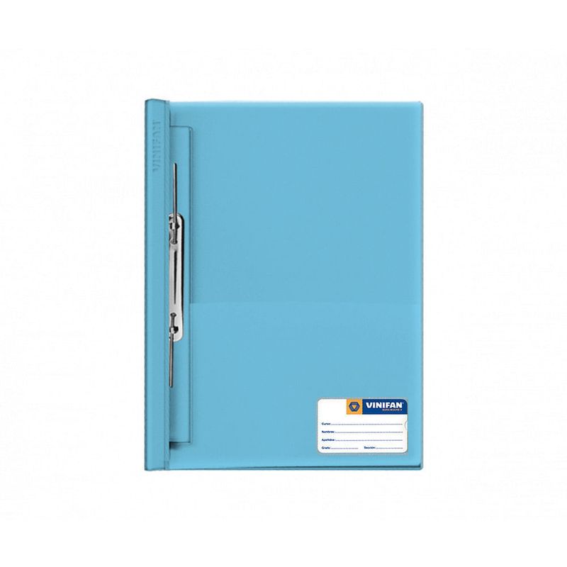 Fólder A4 Tapa Transparente Con Gusano Celeste