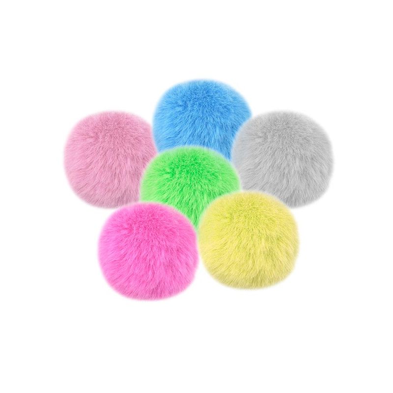 Pompones Grandes de Colores Surtidos Paquete de 6 Unidades