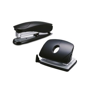 Engrapadora Pollex Media Tira Y Perforador Vortex Smart Negro