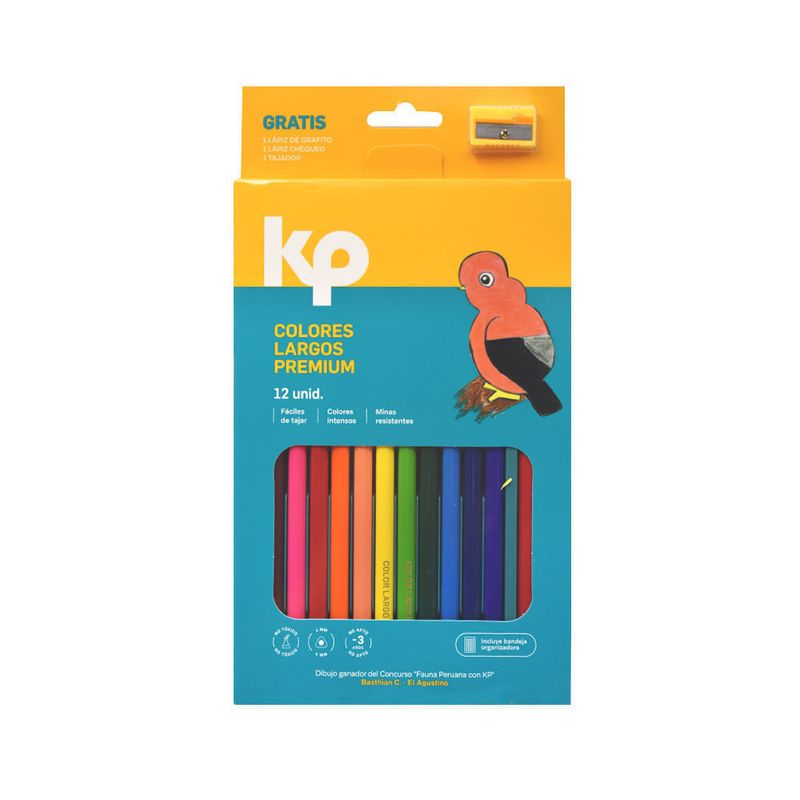 Lápices De Colores Largos Premium (Estuche X 12)