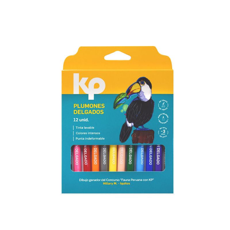 Plumones Delgados (Estuche X 12)