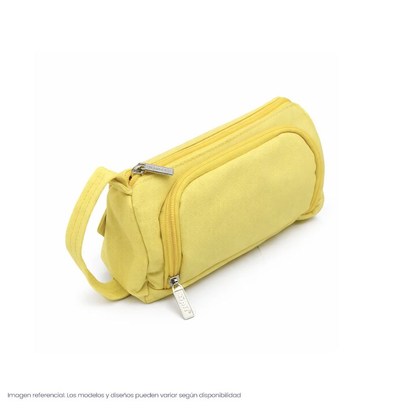 Cartuchera De Tela Con Tira Amarilla