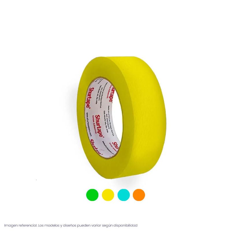 Cinta Masking Tape 2 Pulg. X 15 Yardas Neón (Colores Varios)