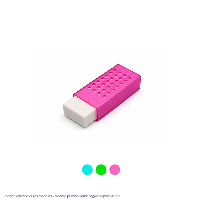 Borrador Con Protector Colores Variados