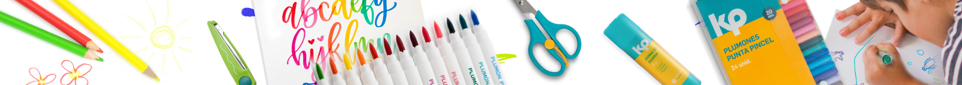 marcadores plumón punta cónica de colores